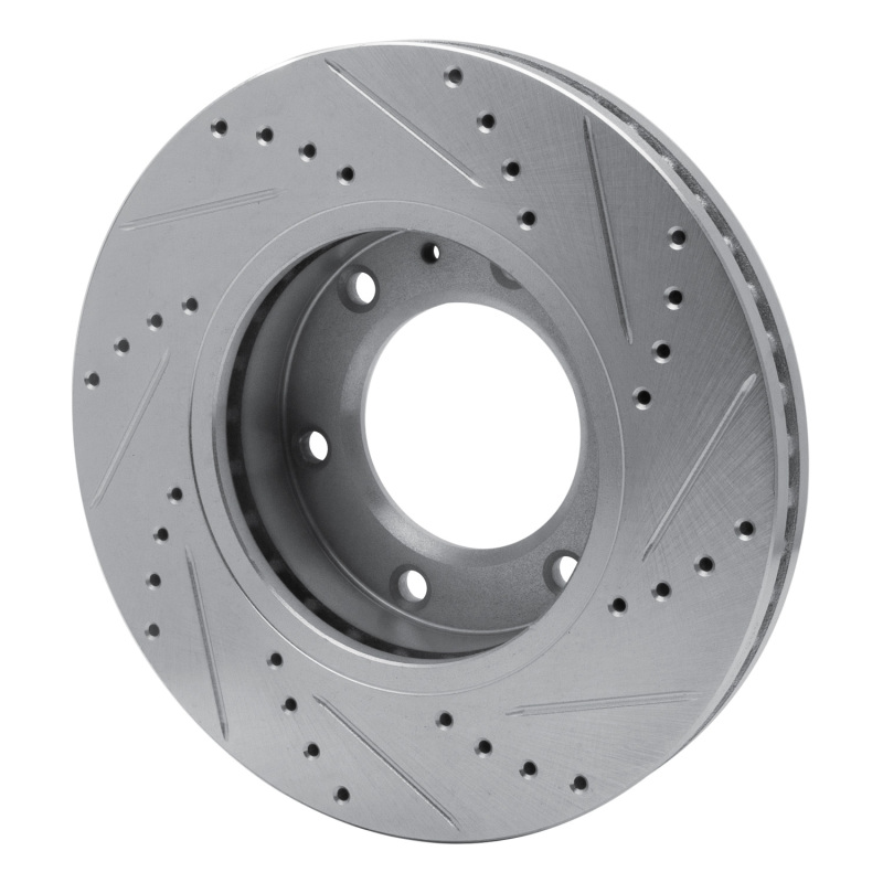 Ford Ranger Brake Rotor (1) - Front Left - R1 Concepts - Drilled & Slotted - Silver - `13-`17